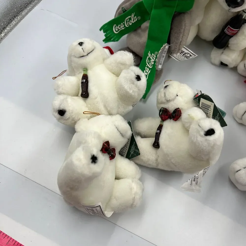 Vintage Lot 8 Coca Cola Polar Bear Bean Bag Plush Seal‎ Christmas Ornaments